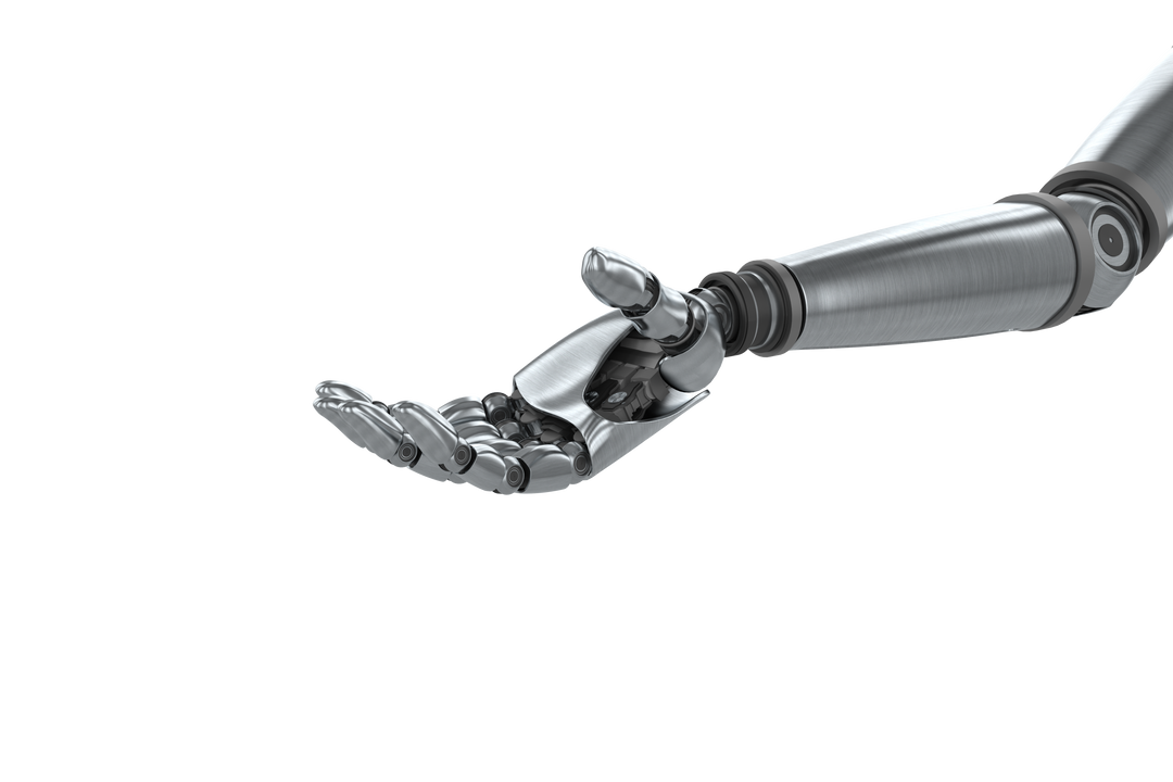 Transparent Robotic Arm Reaching Hand Gesture Chrome Design - Download Free Stock Images Pikwizard.com