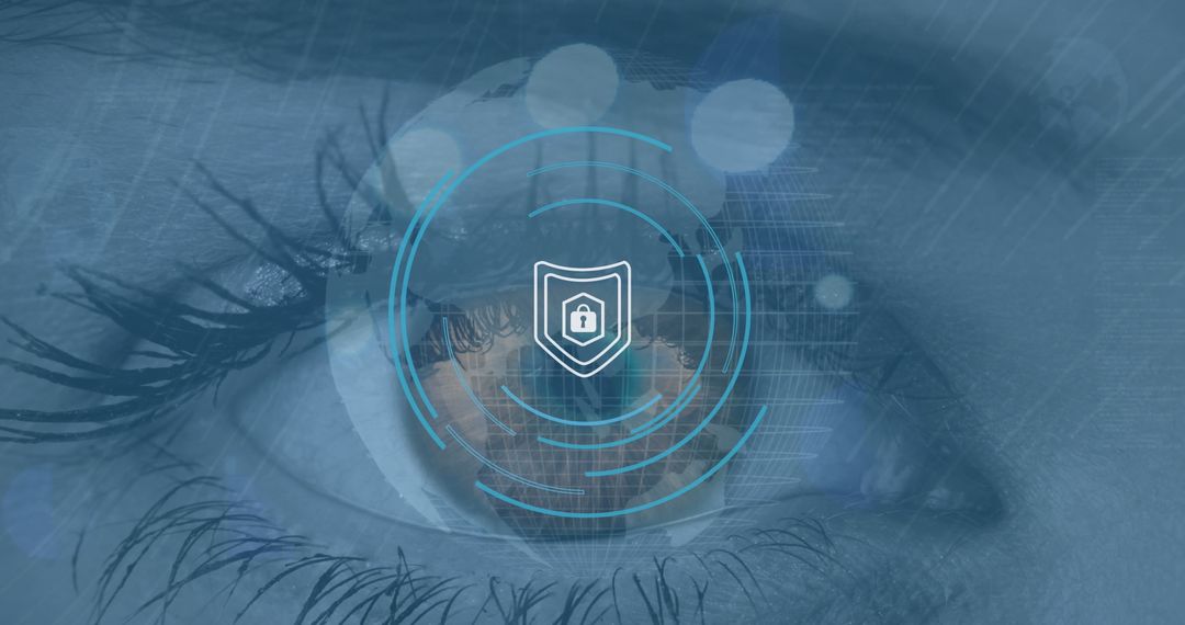 Digital Security Concept with Cyber Eye Interface in Blue Tones