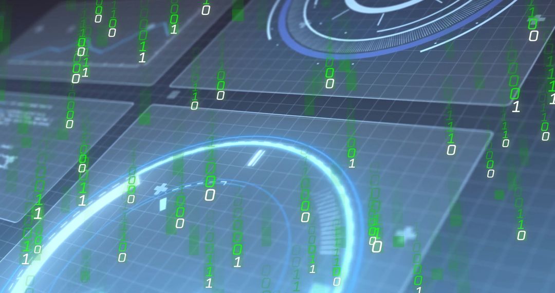 Futuristic Holographic Interface with Streaming Binary Code