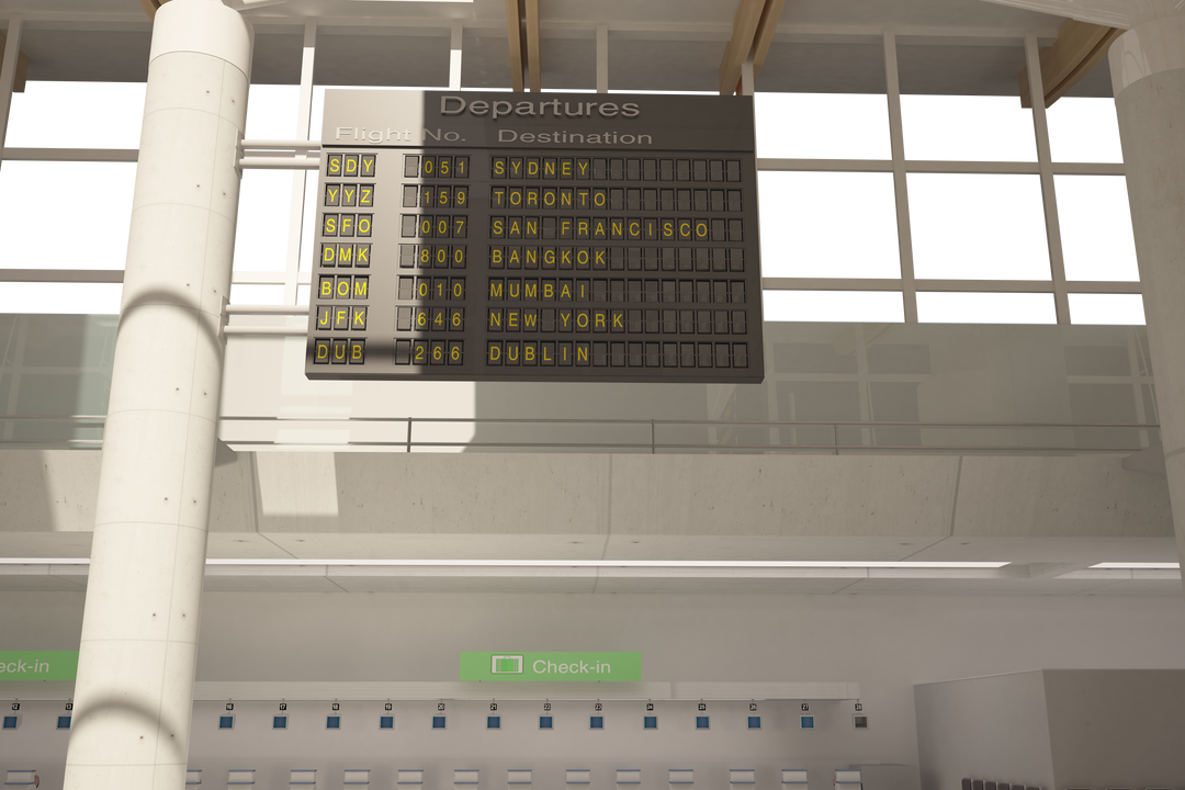 Transparent Flight Departure Board in Airport Terminal - Download Free Stock Images Pikwizard.com