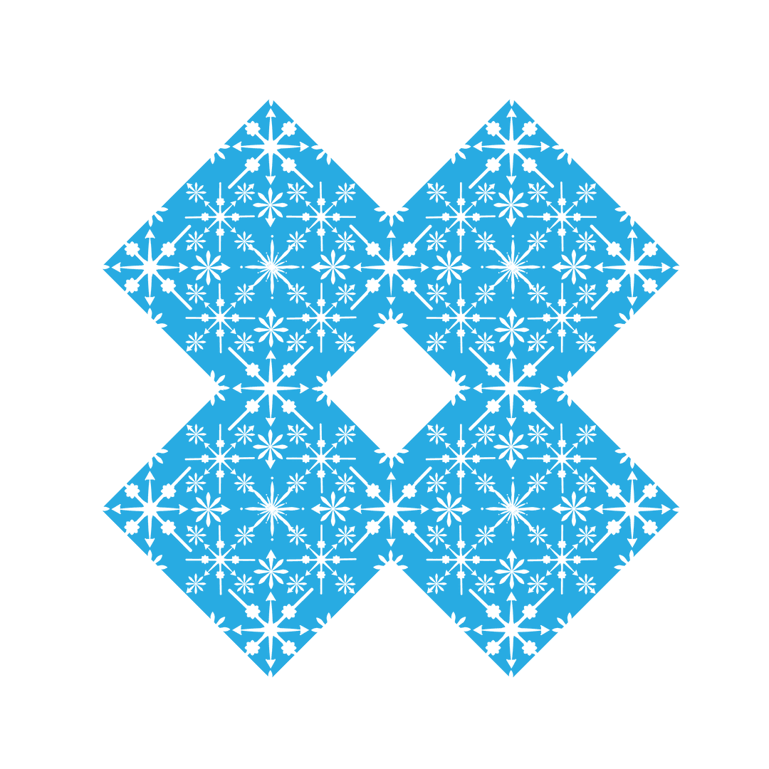 Transparent Digita Blue Artistic Snowflake Design Pattern