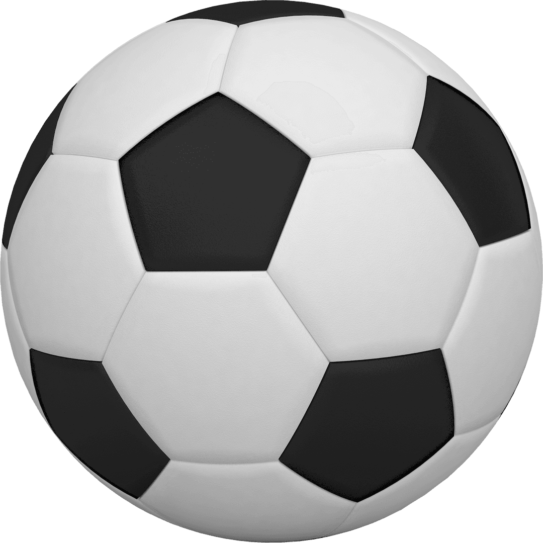 Leather Football Isolated on White Displaying Iconic Black and White Pattern