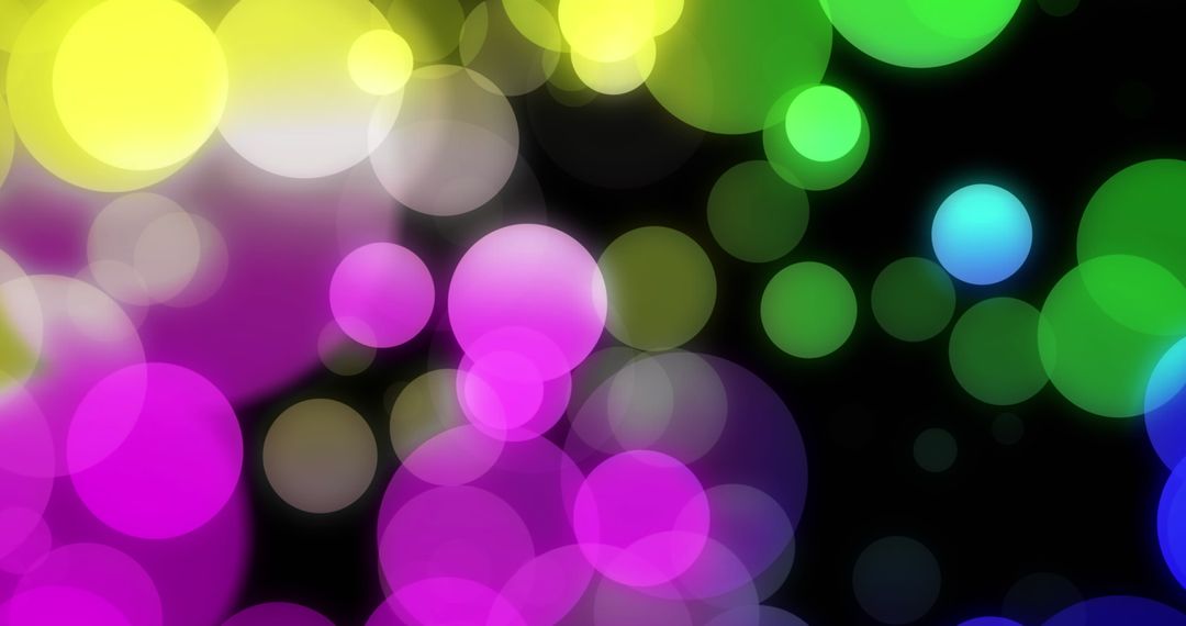 Vibrant Abstract Digital Art with Glowing Colorful Circles