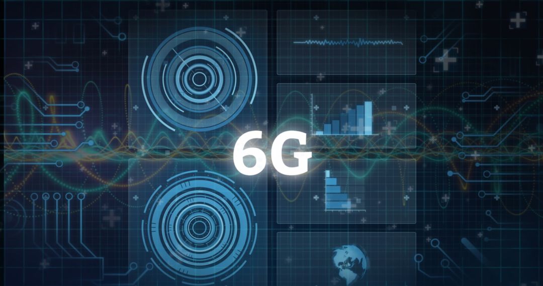 6G Communication Network and Data Analysis Concept