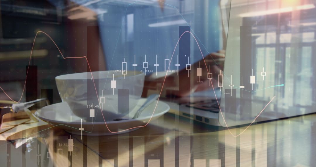 Businesswoman Analyzing Statistics on Laptop in Modern Setting