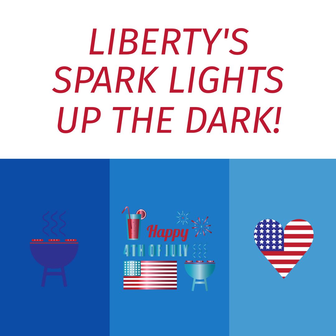 Patriotic Independence Day Celebration Design with Barbecue and Flag Accents