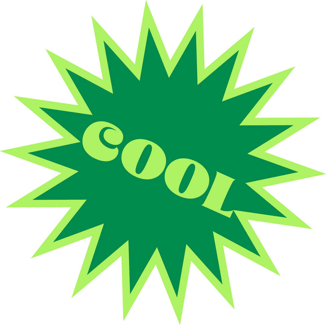 Vibrant Neon Green Starburst Transparent Background