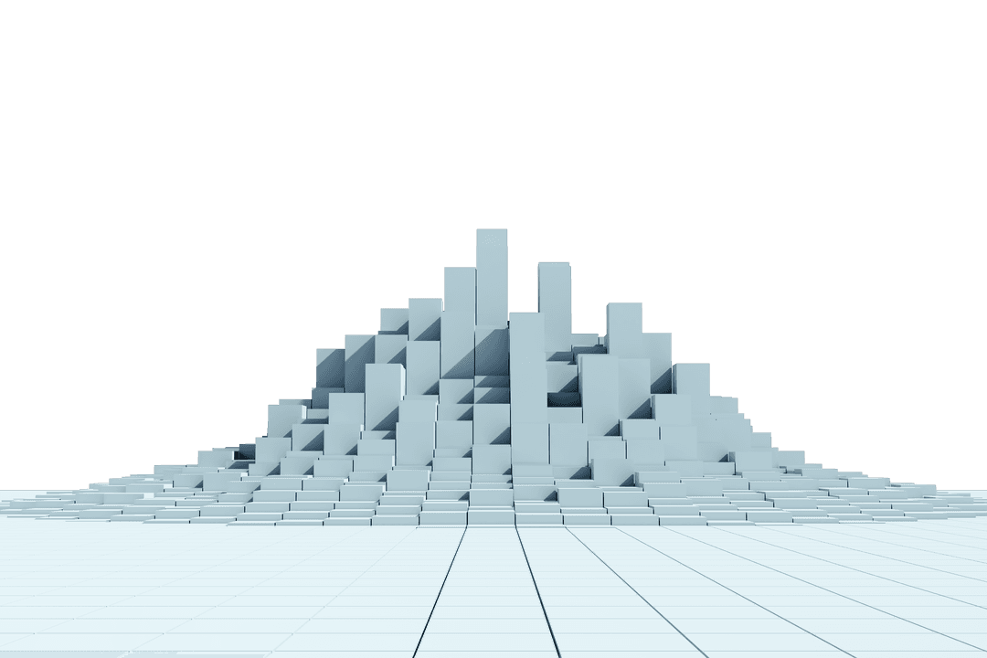 Digital Blue Charts on Transparent Background with Grid