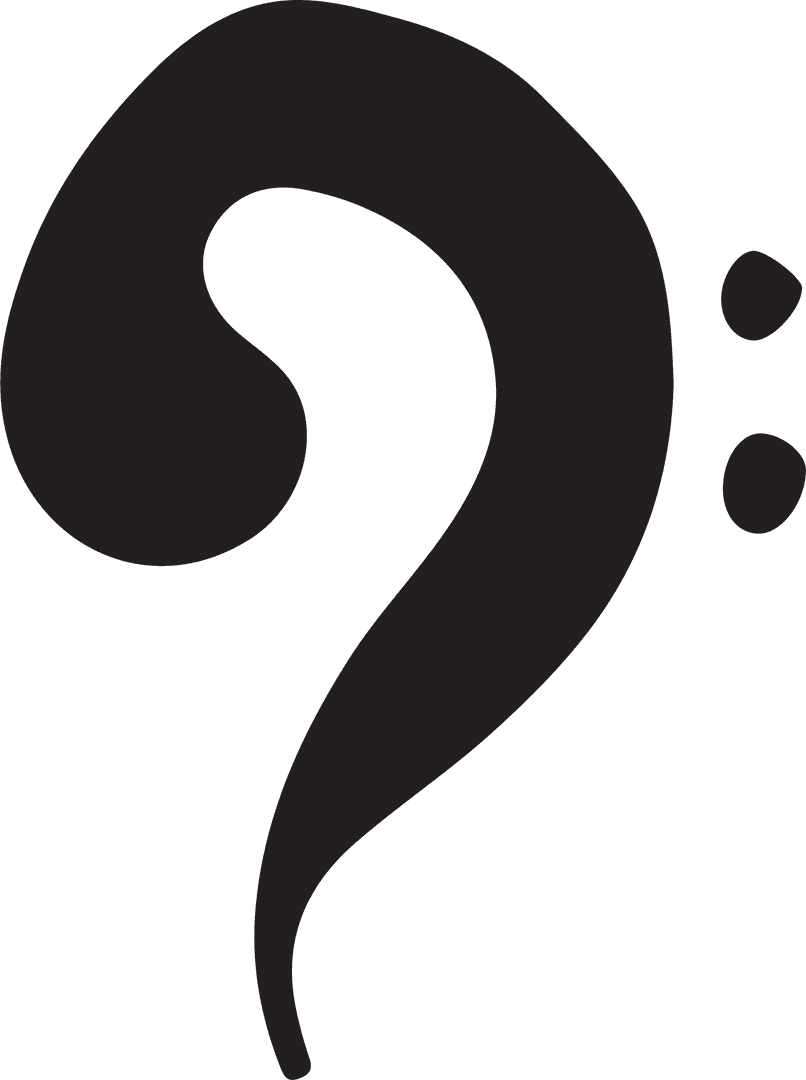 Transparent Bass Clef Symbol for Music Design Projects