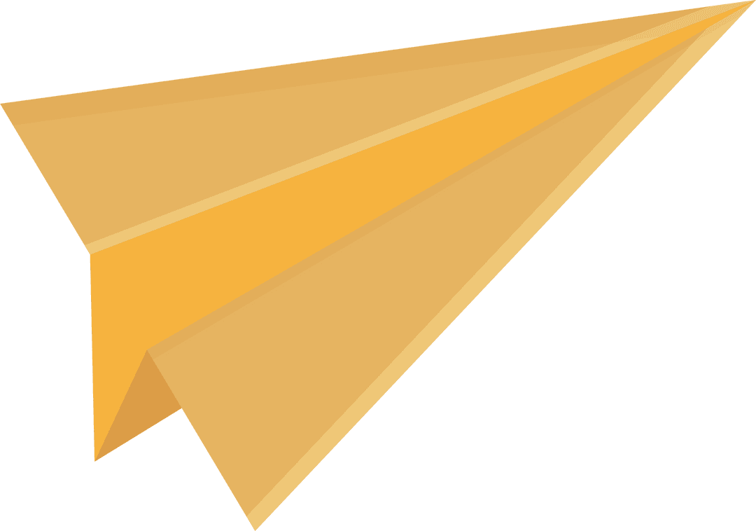 Golden Paper Airplane With Transparent Background Vector