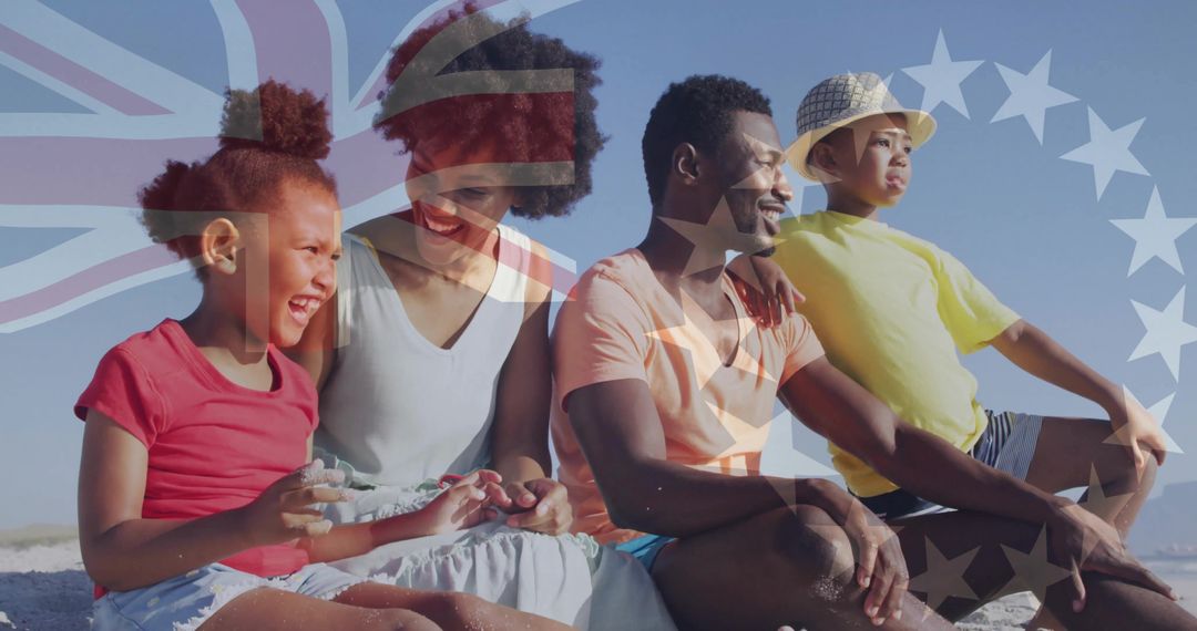 Family Leisure Time at the Beach with Clear Skies