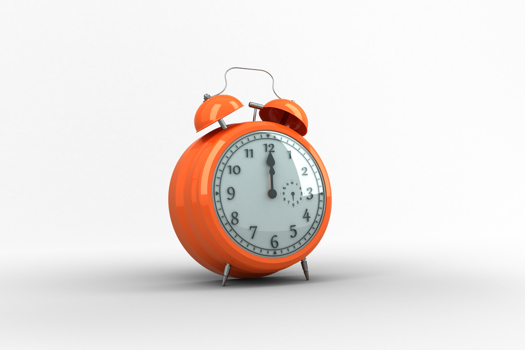 Transparent Illustration of Orange Alarm Clock on White Background - Download Free Stock Images Pikwizard.com