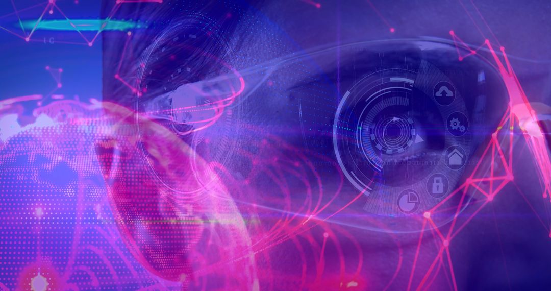 Futuristic Virtual Reality Vision with Abstract Tech Elements