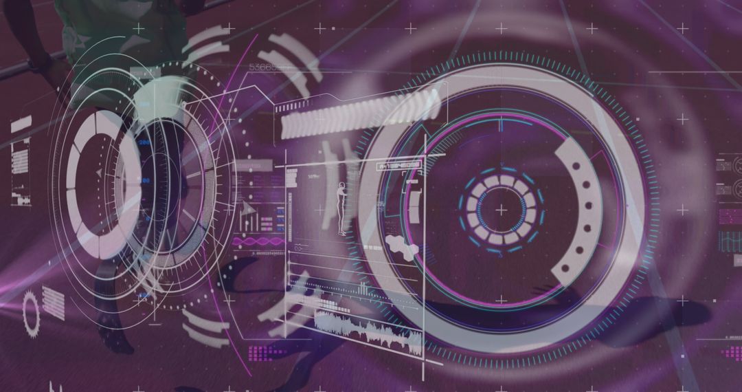 Digital Interface Overlapping African American Athlete data Processing Conceptual