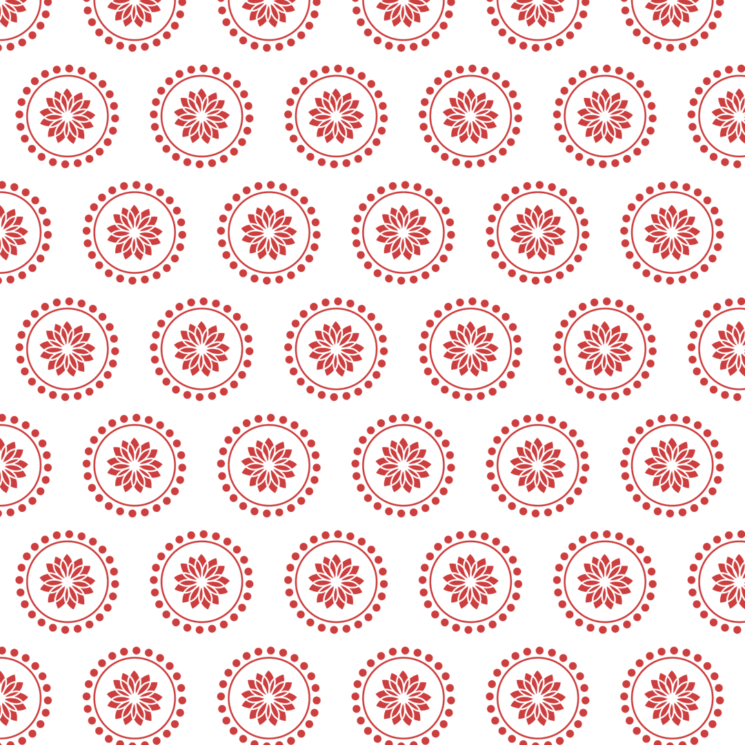 Red Circular Pattern Design on Transparent Background