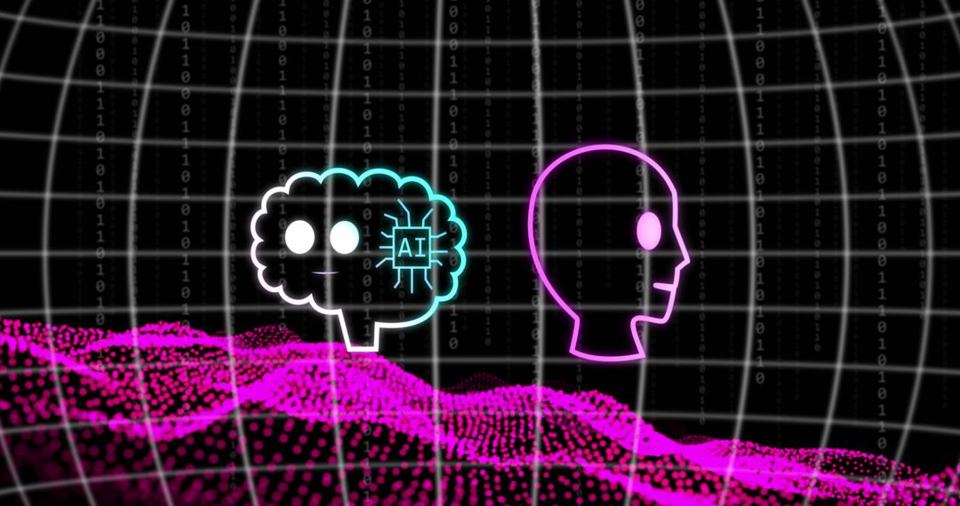 AI Technology Concept with Data Visualization and Human Interface