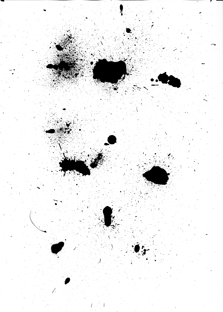 Abstract Black Stains Floating on Transparent Background