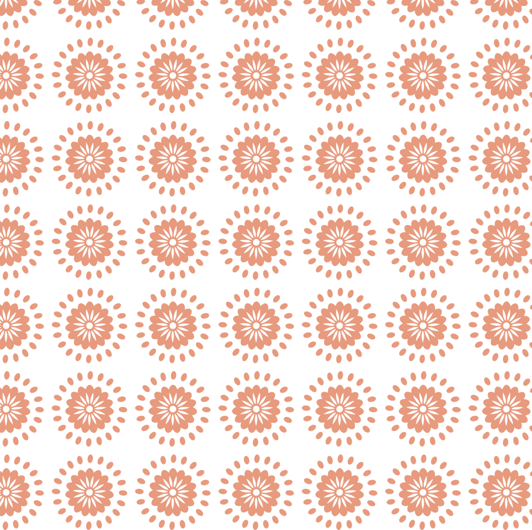 Pink Floral Medallion Pattern on Transparent Background