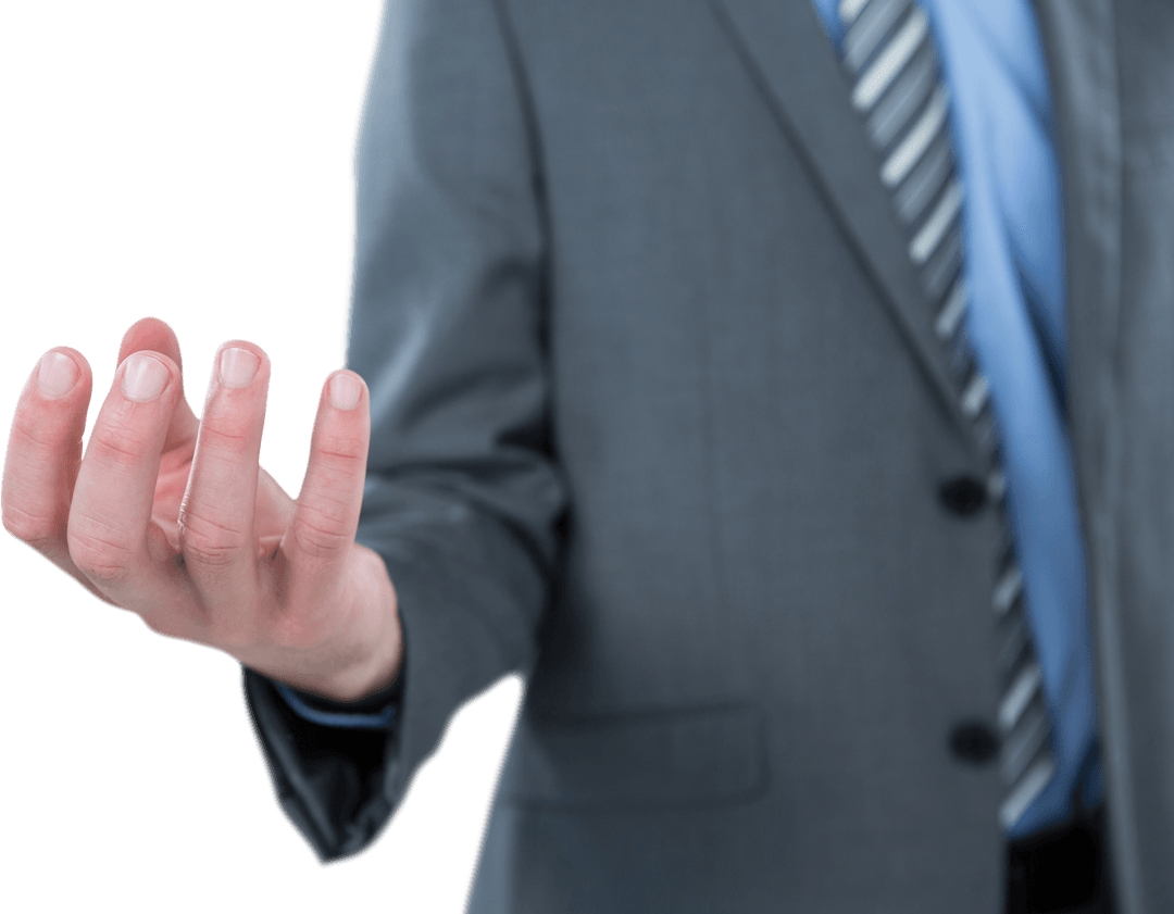 Businessman Hand Gesture Appearing Transparent