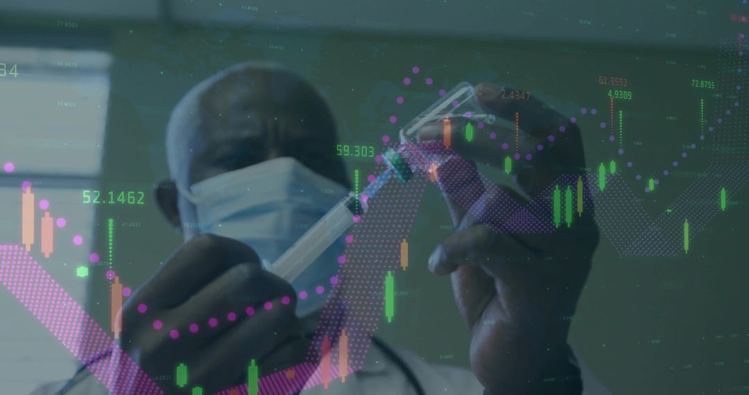 Scientist Analyzing Data with Digital Financial Insights