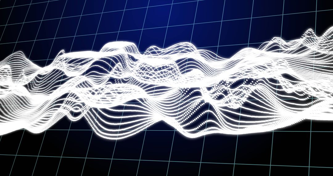 Abstract Digital Waveform on Grid Background