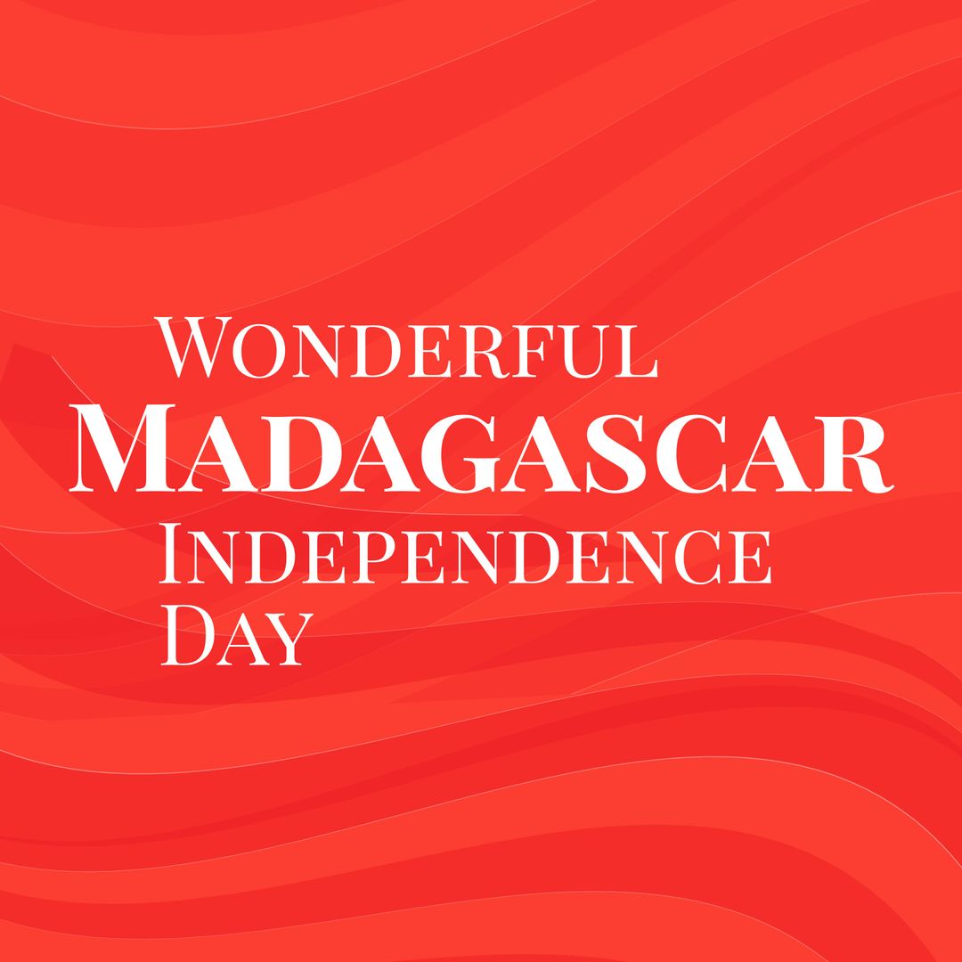Madagascar Independence Day Celebration with Red Waves
