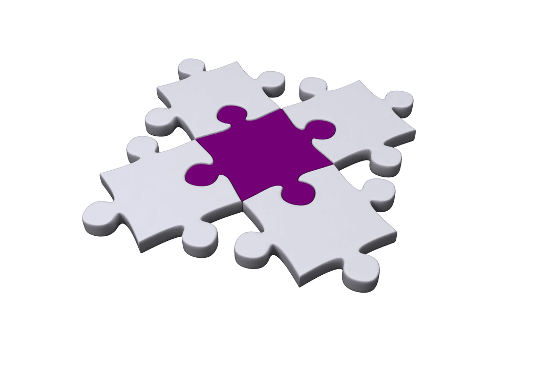 Digital Puzzle Artwork on Transparent Background