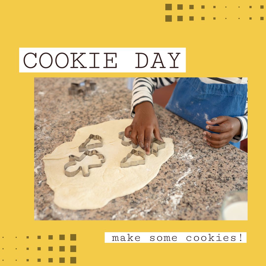 Child Baking Cookies with Cookie Cutters on Kitchen Counter - Download Free Stock Templates Pikwizard.com