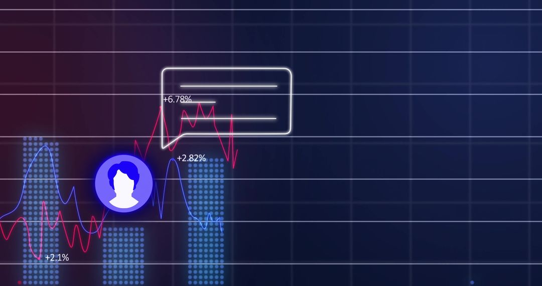 Abstract Visualization of Data Analytics Dashboard with Speech Bubbles