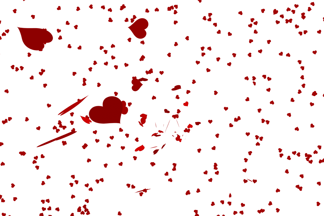 Transparent Background with Floating Red Hearts for Romantic Designs