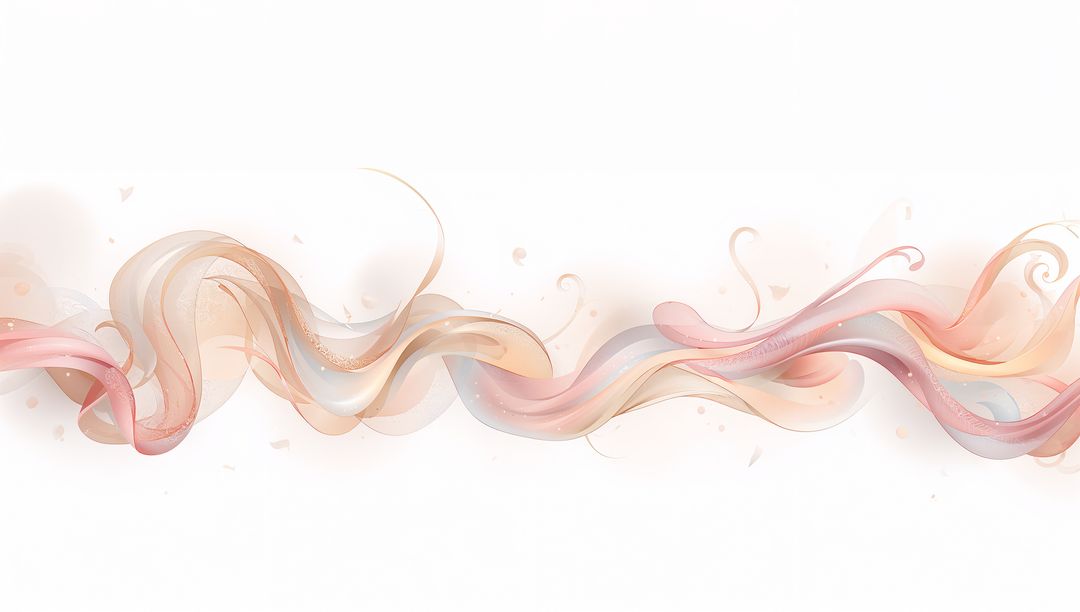 Flowing Translucent Ribbon Band Twisting Pastel Gradients for Minimalist Elegant Design