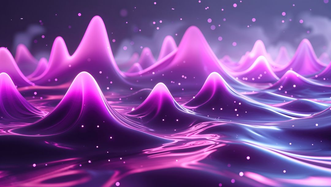 Glowing Fluid Peaks in Futuristic Abstract Digital Landscape