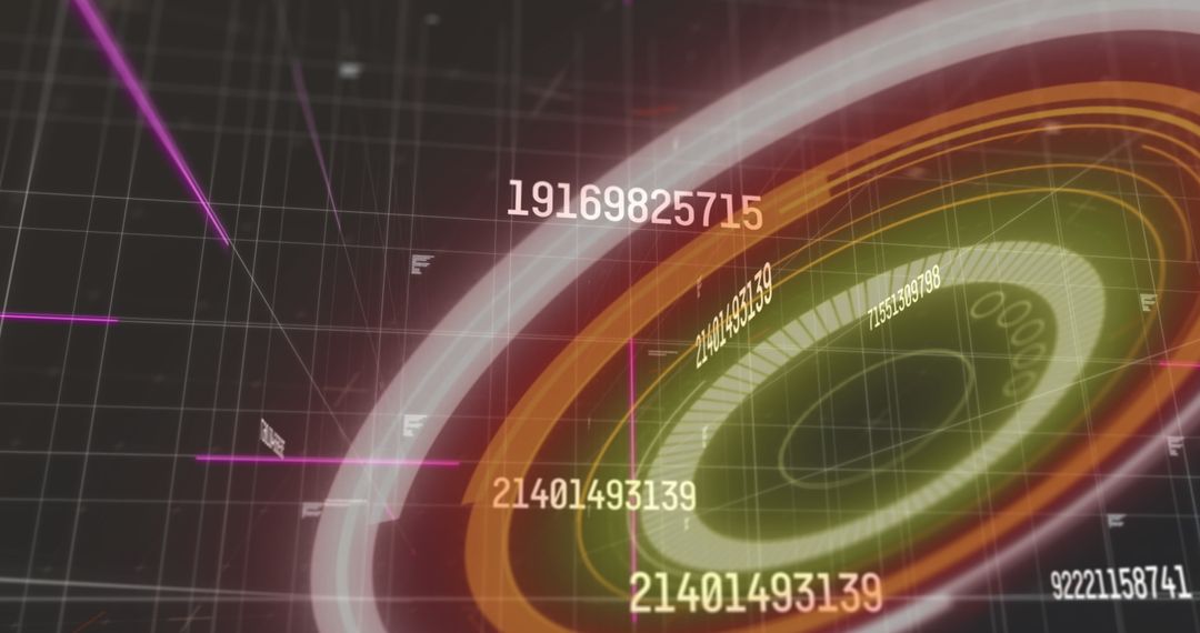Data Visual Interface Depicting Numbers and Scanning Technology