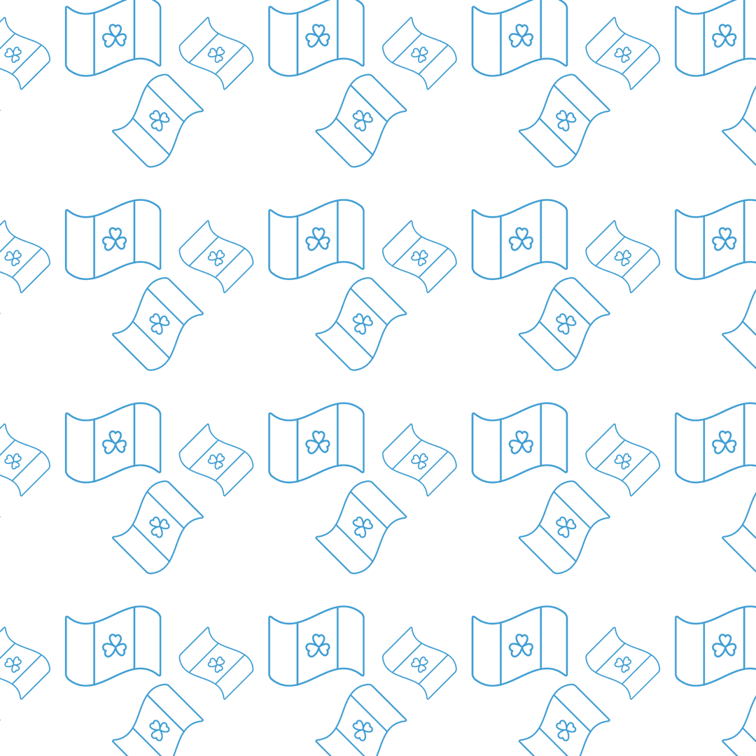 Seamless Blue Flags Pattern on Transparent Background