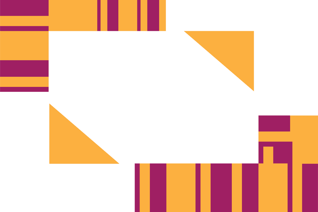 Abstract Geometric Shape on Transparent Background in Orange and Purple