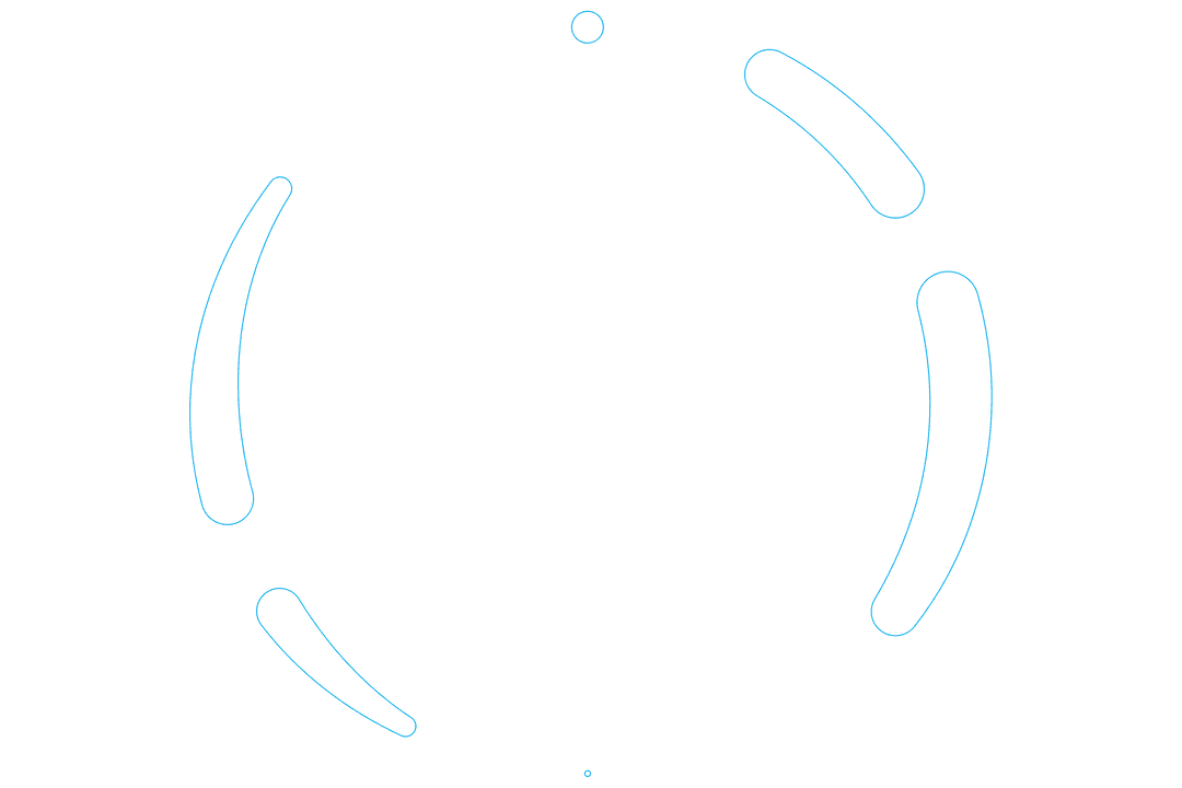 Transparent Abstract Shapes Forming Circle on White Background