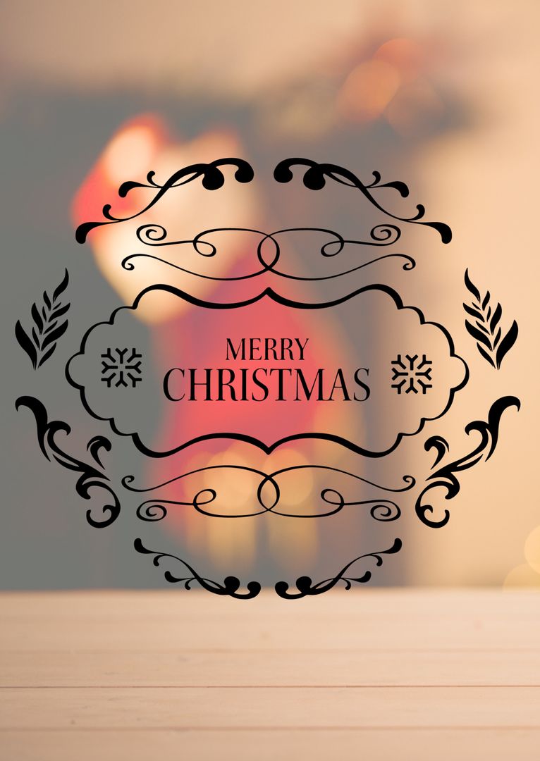 Elegant Merry Christmas Greeting with Ornate Designs