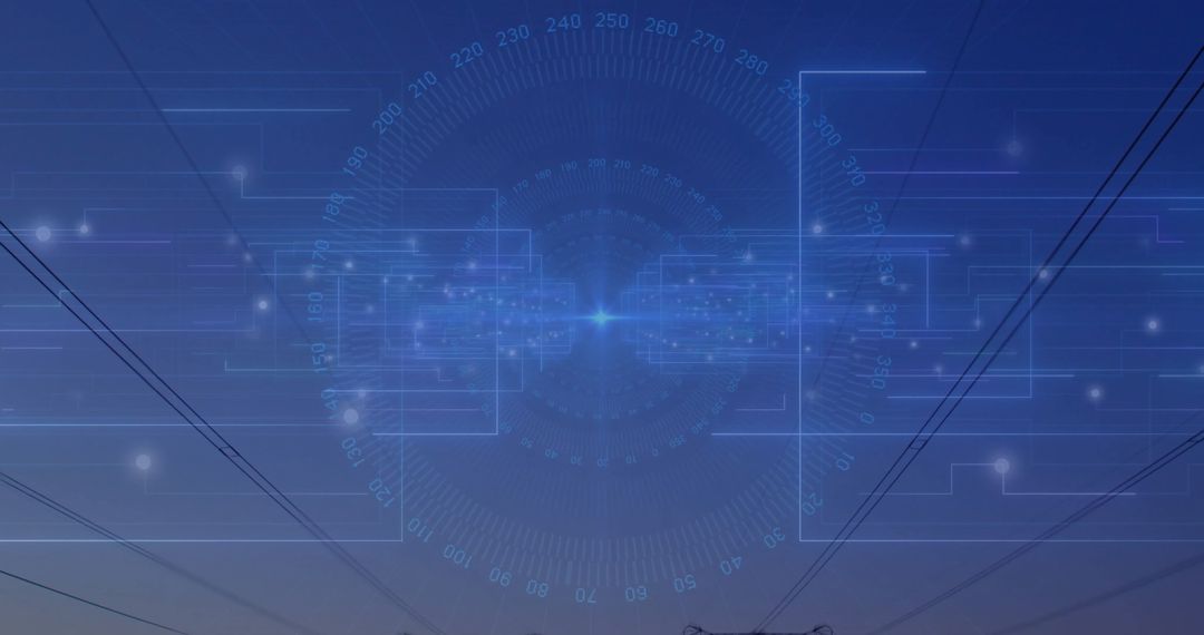 Futuristic Digital Interface with Electrical Power Lines