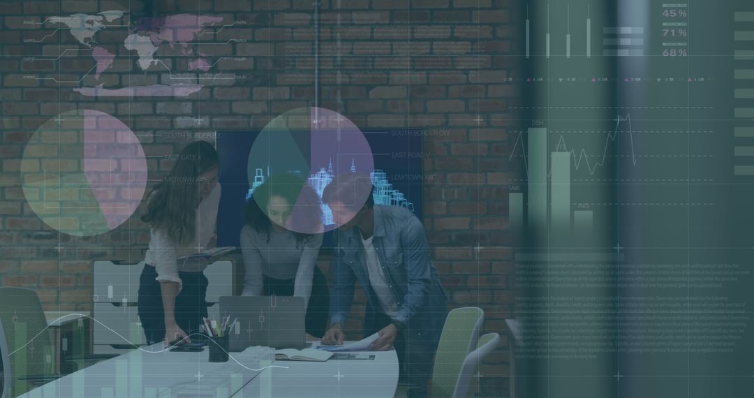 Financial Analysis with Diverse Team in Modern Workspace