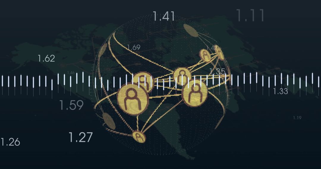 Global Network Connectivity and Data Visualization Concept