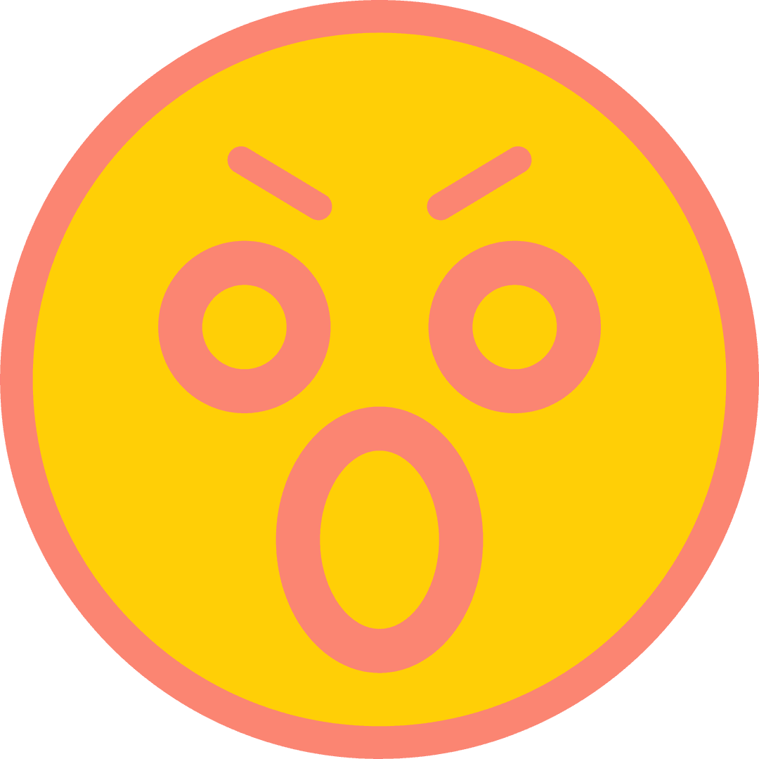 Explosive Shocked Emoji on Transparent Canvas Art Design