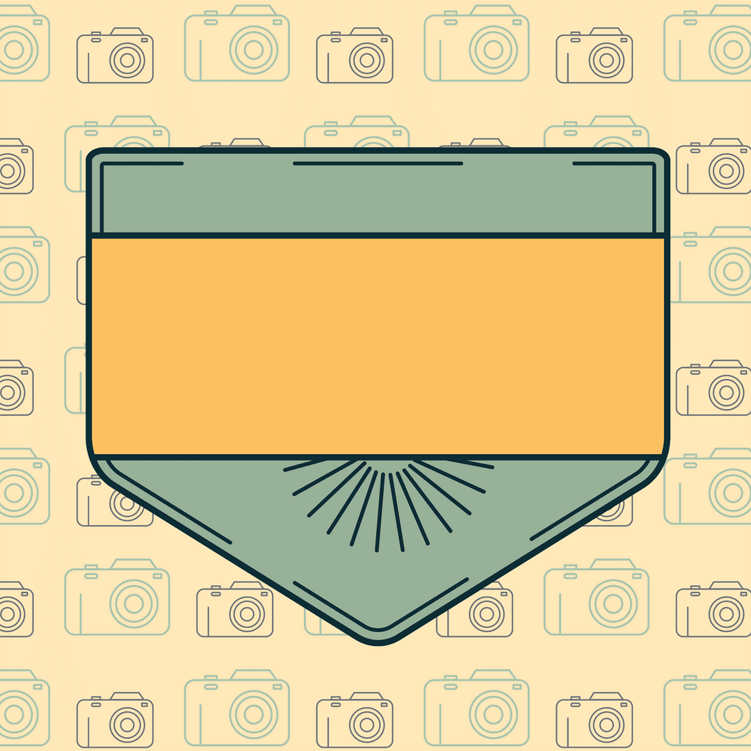 Digital Yellow Sign Design on Transparent Camera Icons Background