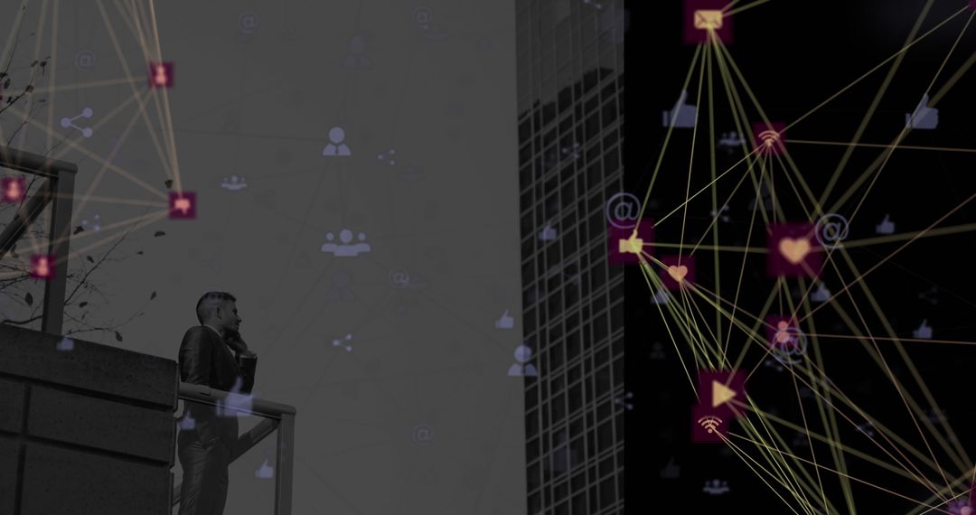 Businessman Integrating Networked Communication Technologies