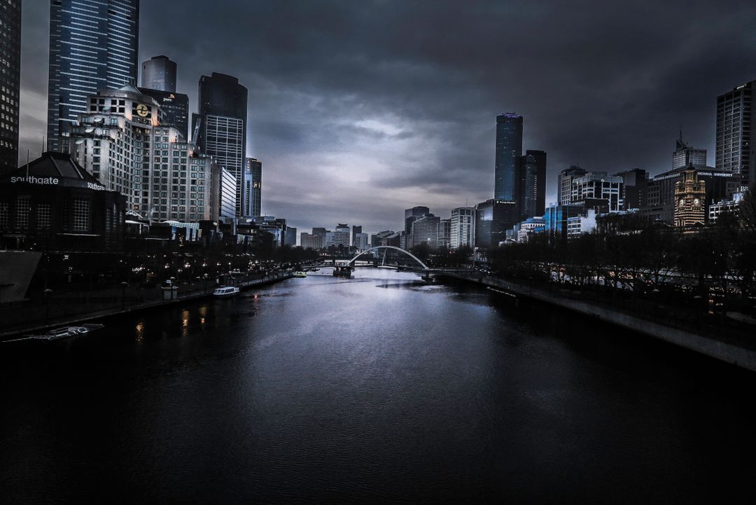 Moody Urban Cityscape with Dramatic Skies at Dusk - Free Images, Stock Photos and Pictures on Pikwizard.com