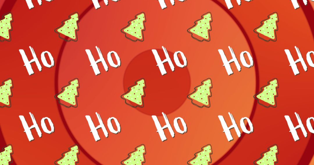 Festive Ho Ho Ho Pattern with Christmas Cookies
