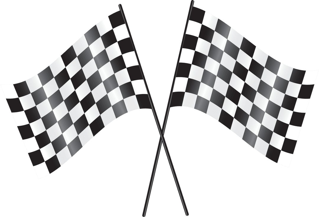 Transparent Checkered Racing Flags Symbolizing Race Conclusion
