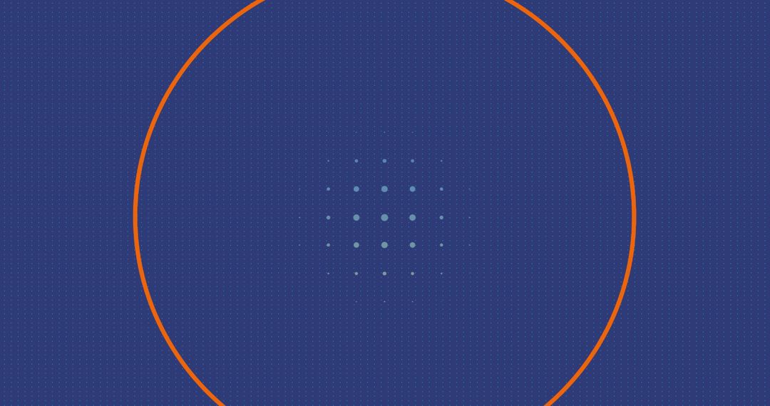 Looping Orange Circles with Dots on Blue Background