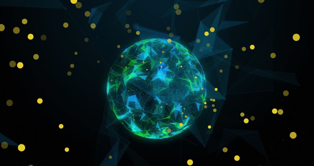 Digital Globe with Network Connections and Dots in Space