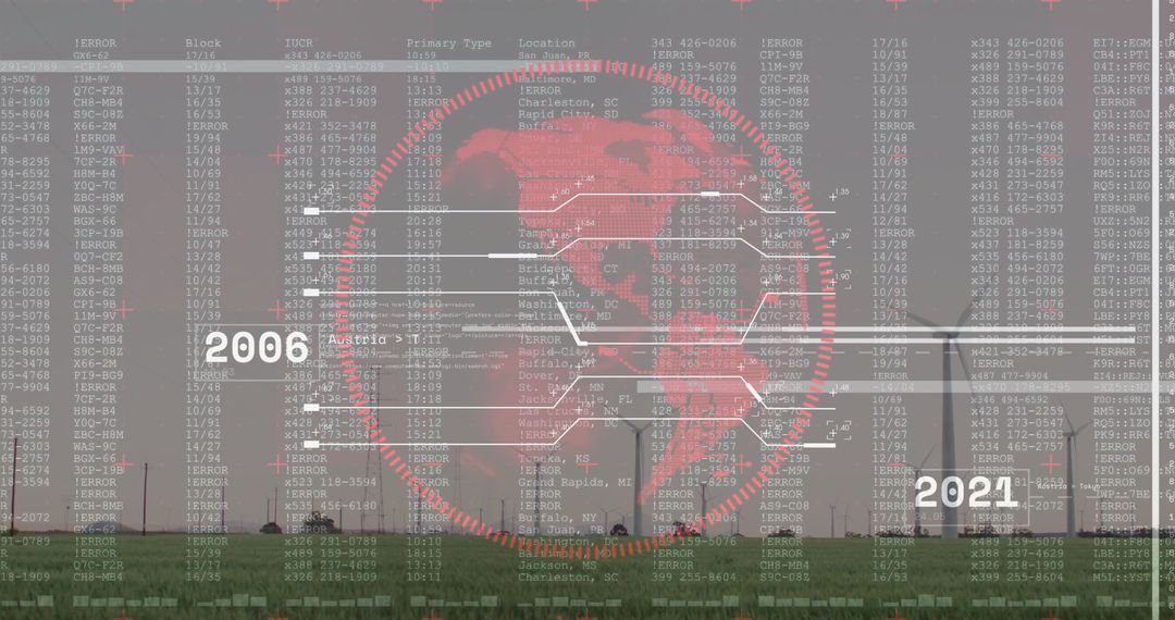 Digital Globe with Wind Turbines: Futuristic Renewable Energy Concept