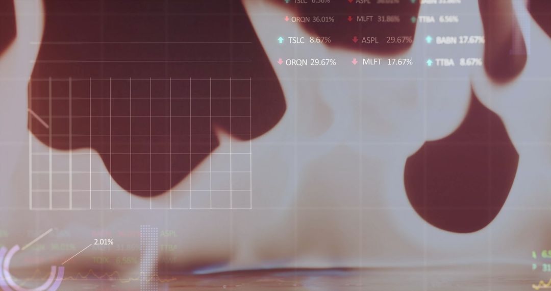 Financial Data Overlay with Flame Background Symbolizing Risk